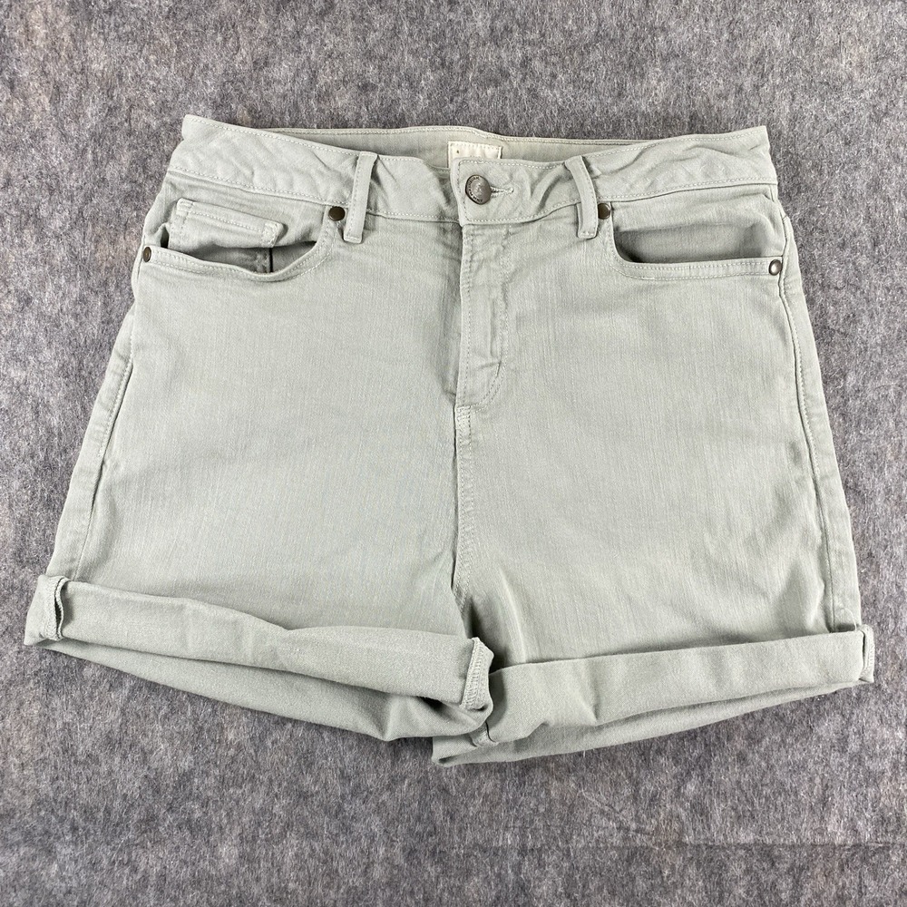 Ann‎ Mashburn Shorts Women's 28 Roll Up Cotton Light Green Quiet Luxury USA 2"